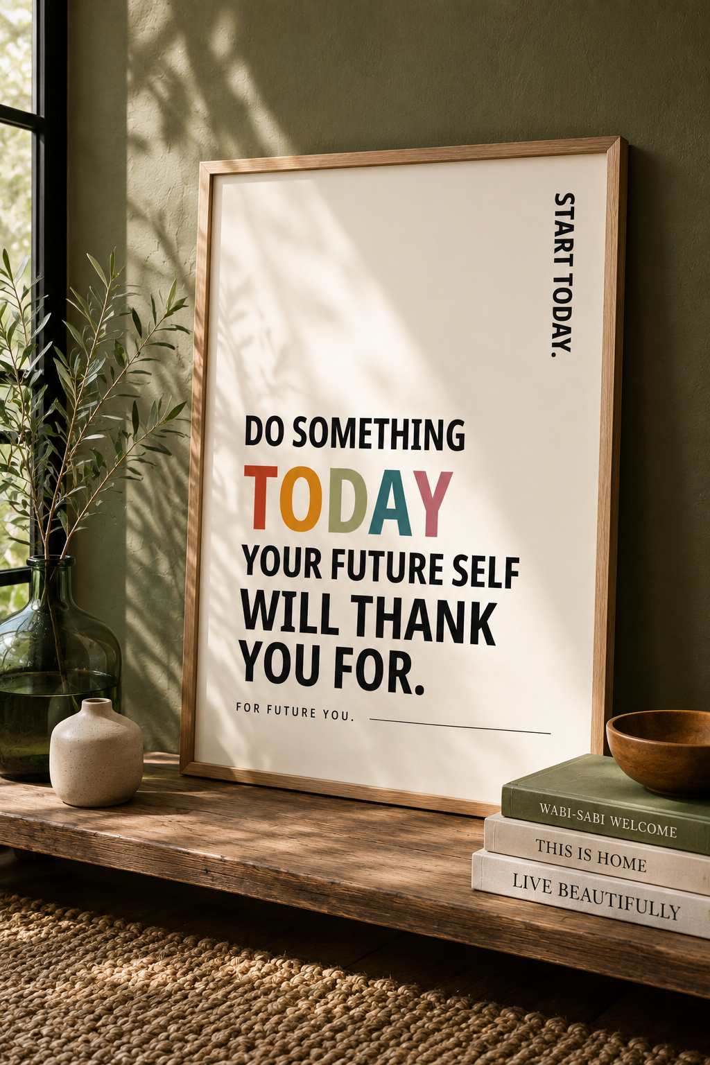 Do Something Today Your Future Self Will Thank You For Motivational Poster | Positive Minimalist Wall Art Print