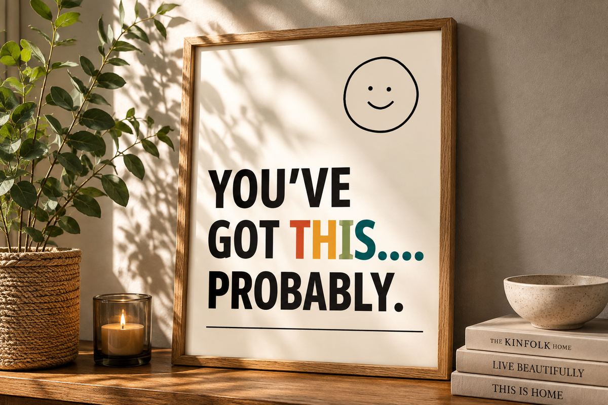 You’ve Got This Probably Motivational Poster | Positive Minimalist Wall Art Print