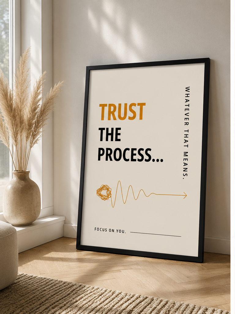 Trust The Process Motivational Poster | Positive Minimalist Wall Art Print