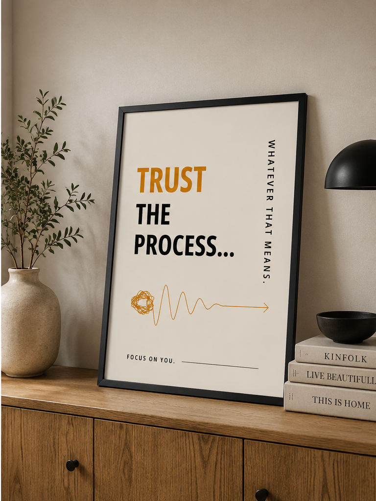Trust The Process Motivational Poster | Positive Minimalist Wall Art Print