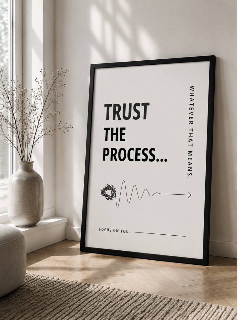 Trust The Process Motivational Poster | Positive Minimalist Wall Art Print