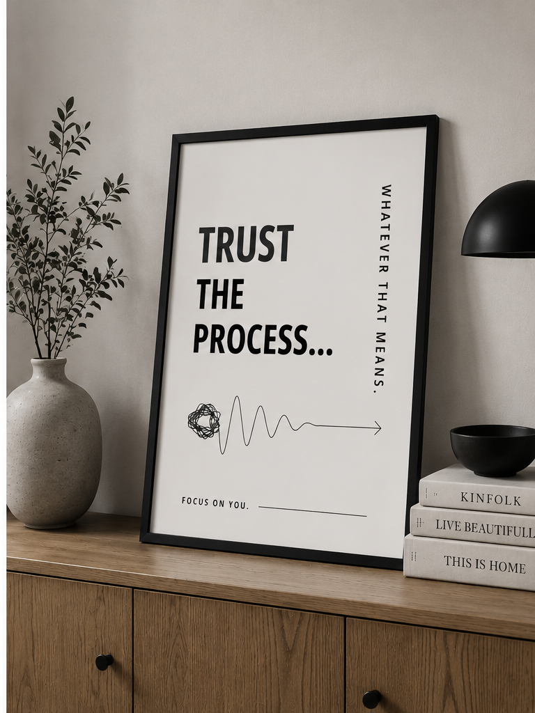 Trust The Process Motivational Poster | Positive Minimalist Wall Art Print