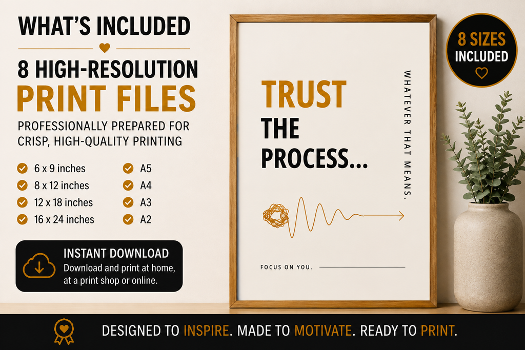 Trust The Process Printable Wall Art | Digital Download