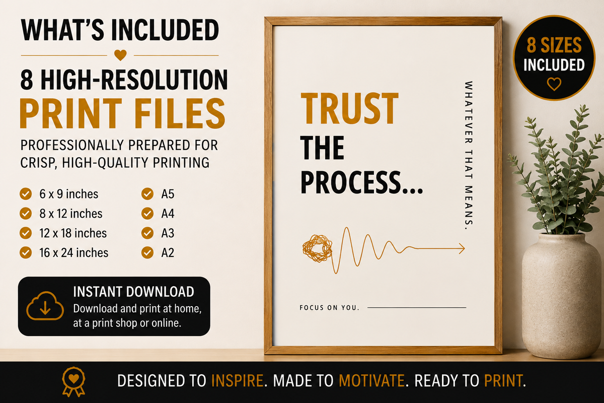 Trust The Process Printable Wall Art | Digital Download